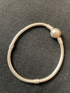Pandora Disney  7” Sterling Silver Snake Chain Charm Bracelet